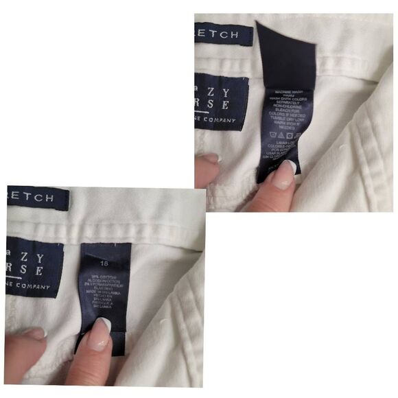 Crazy Horse by Liz Claiborne White Stretch Denim Jean Shorts - Picture 5 of 6